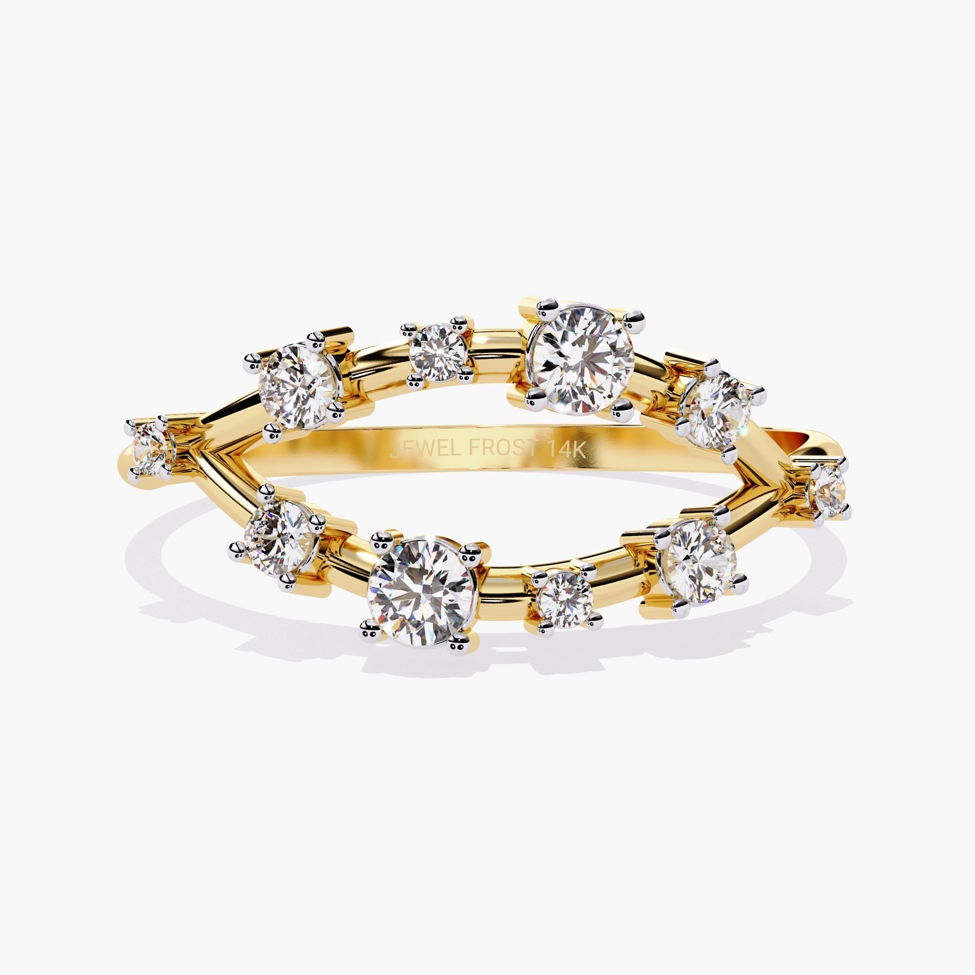 This elegant 0.22 CT Crown Cluster Diamond Ring features a stunning arrangement of natural diamonds, meticulously set to form a crown-inspired design. Crafted for those who appreciate timeless sophistication, this ring showcases exceptional sparkle
