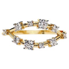 14K Gold 0.22 Ctw Crown Cluster Natural Diamond Ring SI GH
