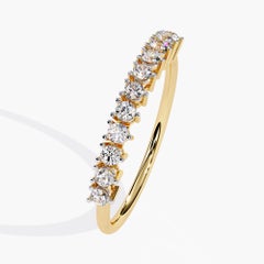 14K Gold 0.22 Ctw Diamond Half Eternity Diamond Wedding Band SI GH