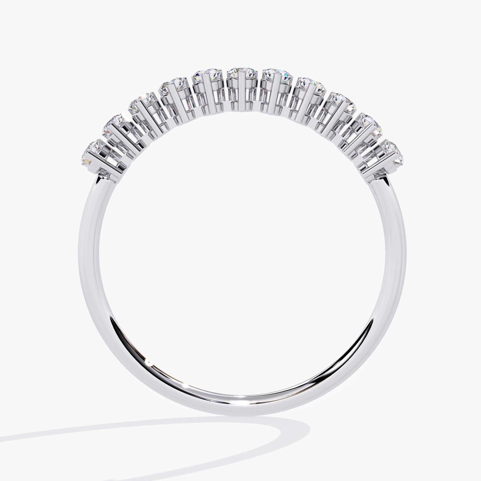 Women's 14K Gold 0.22 Ctw Diamond Half Eternity Diamond Wedding Band SI GH For Sale