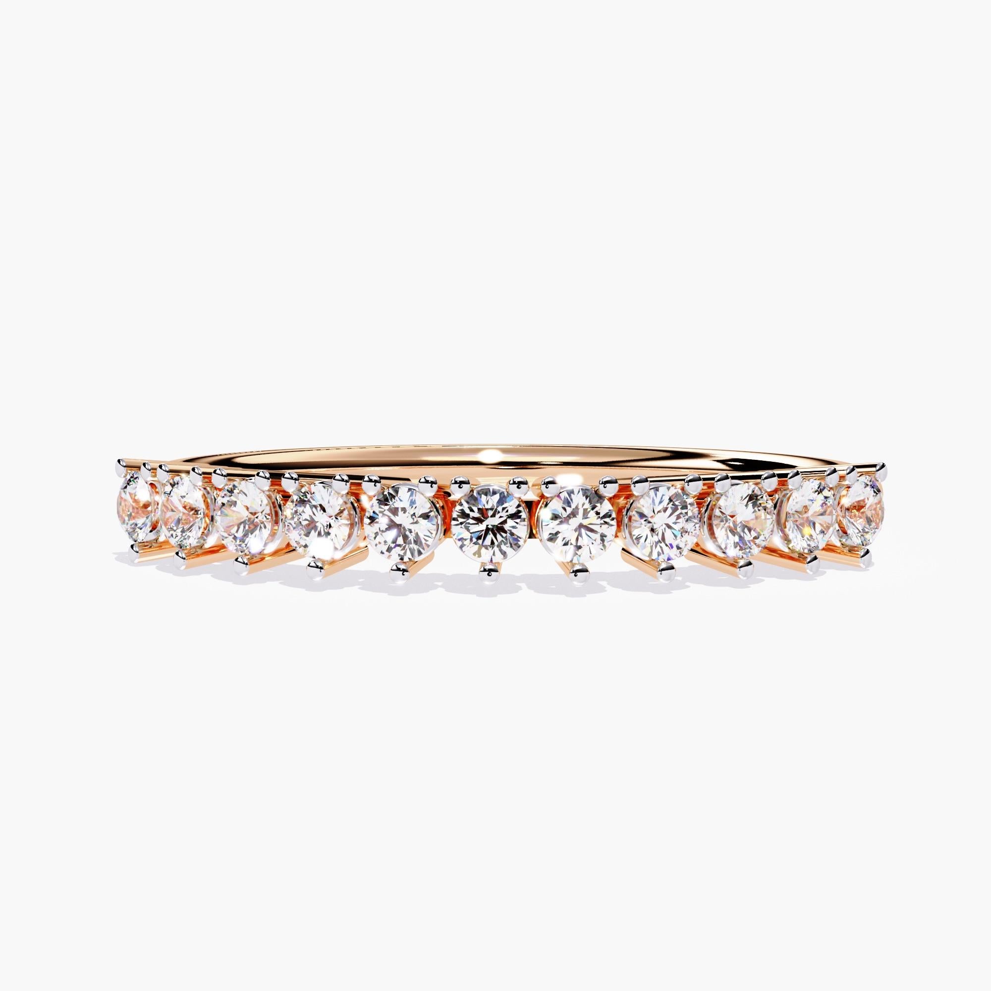 14K Gold 0.22 Ctw Diamond Half Eternity Diamond Wedding Band SI GH For Sale 1