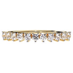 14K Gold 0.22 Ctw Diamond Half Eternity Diamond Wedding Band SI GH