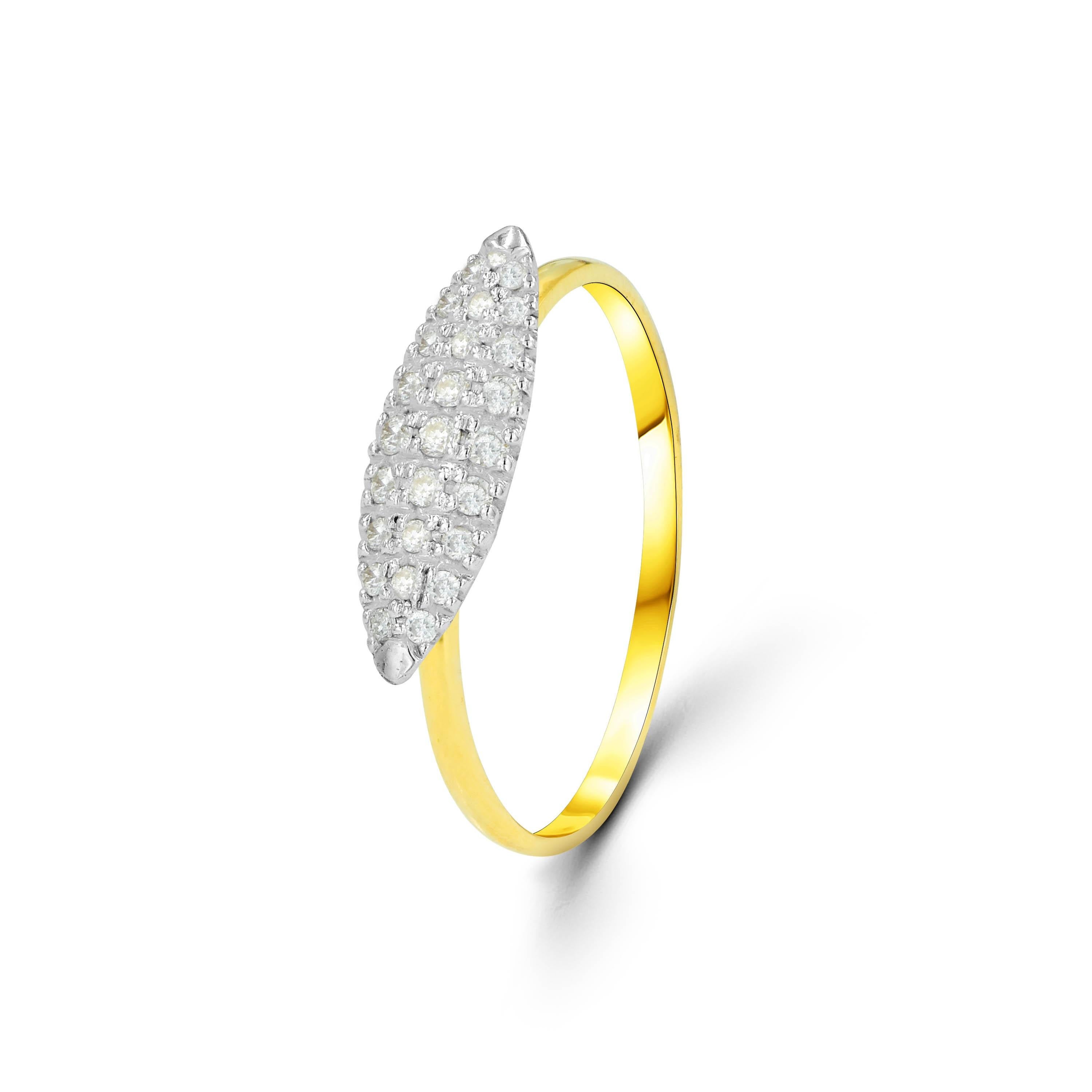 For Sale:  14K Gold 0.23 Carat Diamond Cluster Engagement Ring 3