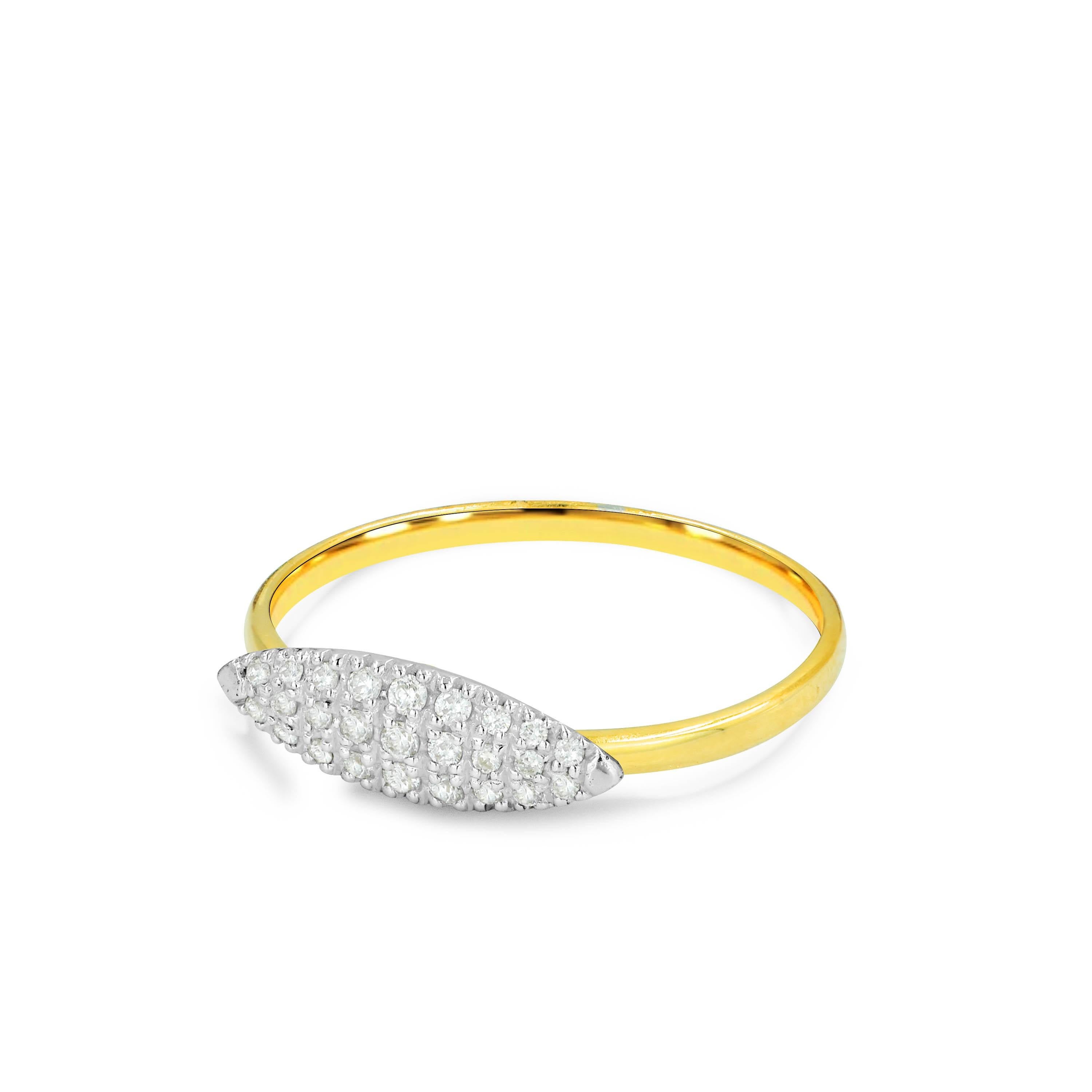 For Sale:  14K Gold 0.23 Carat Diamond Cluster Engagement Ring 5