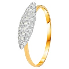 14K Gold 0.23 Carat Diamond Cluster Engagement Ring