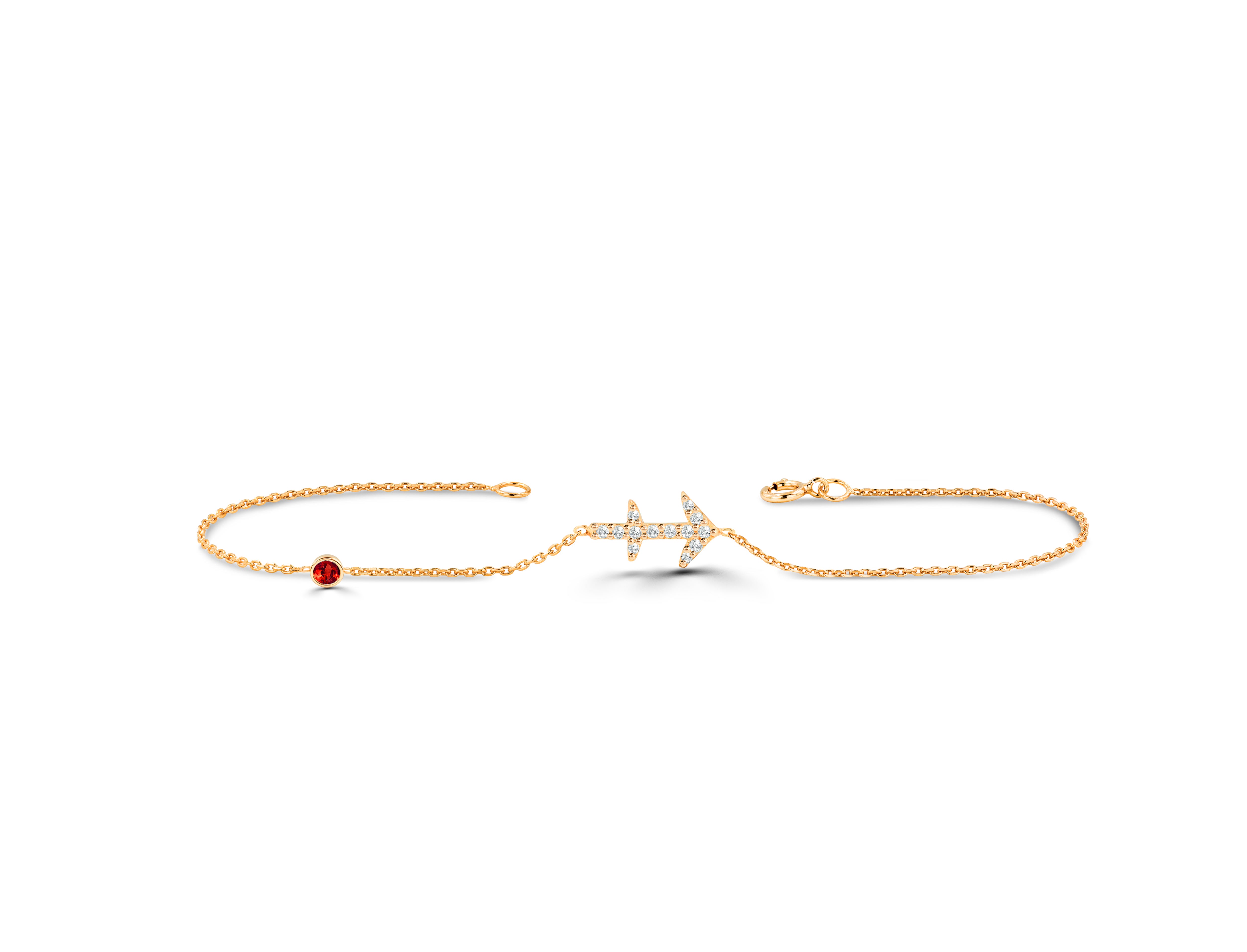 Le bracelet Sagittaire en diamant de 0,14 carat avec pierre précieuse personnalisable est le bracelet à porter tous les jours pour définir votre personnalité unique. Vous pouvez choisir des pierres précieuses comme le rubis, le saphir et l'émeraude.