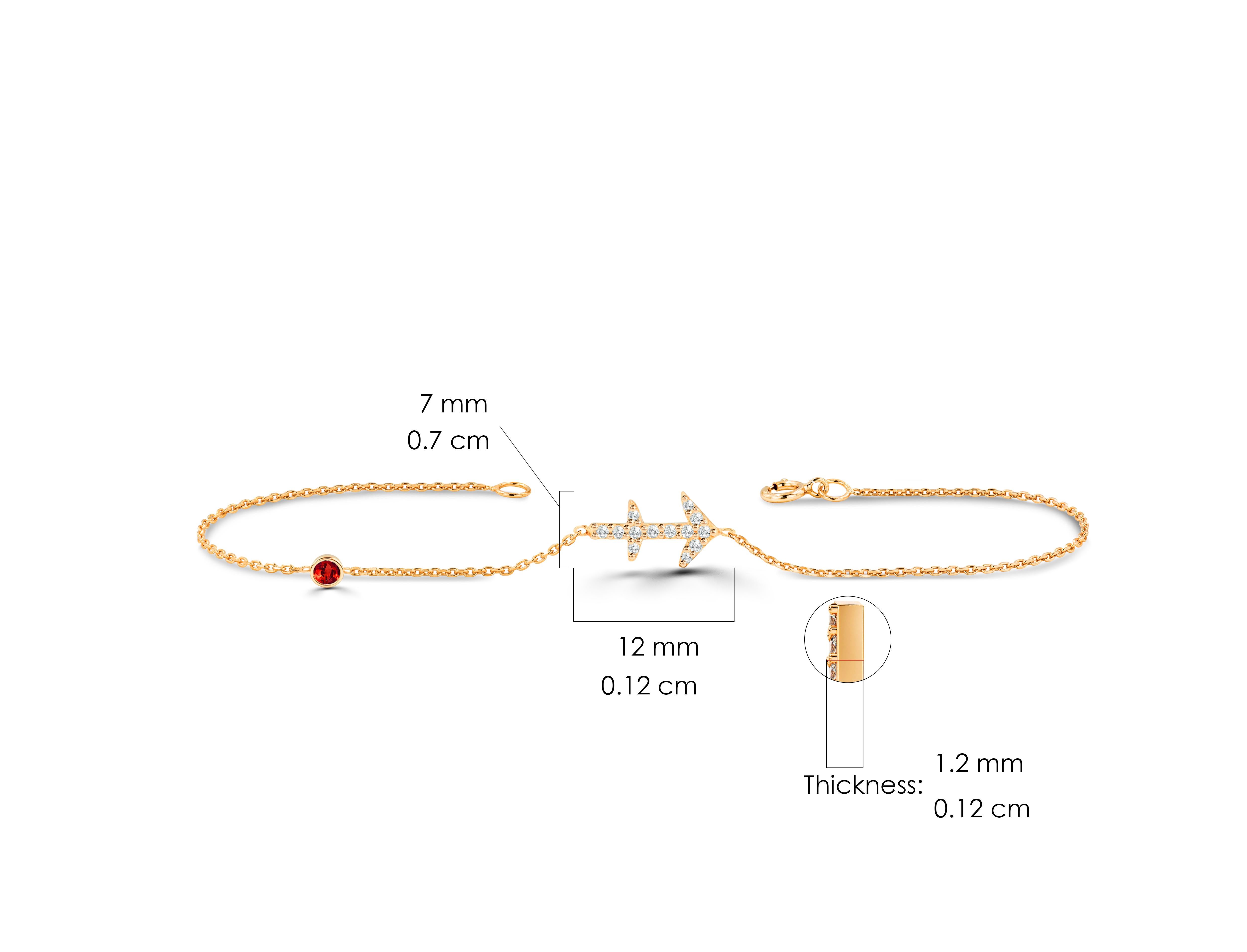 14k Gold 0.23 Carat diamond Sagittarius bracelet with Ruby, Emerald and Sapphire For Sale 1