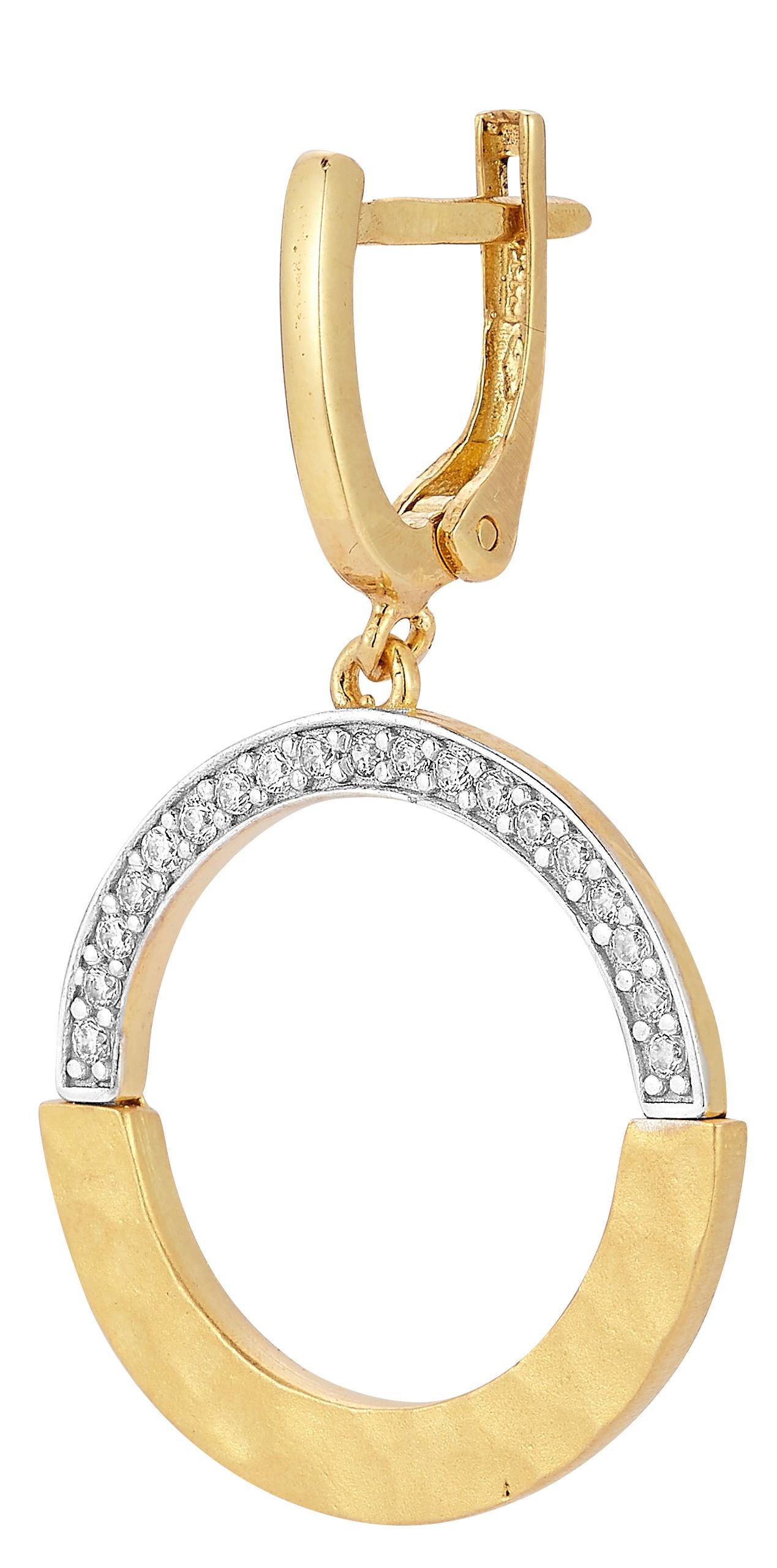 Oro de 14 quilates 0,23 ct. tw. Pendientes Círculo Abierto Colgantes Corte redondo en venta