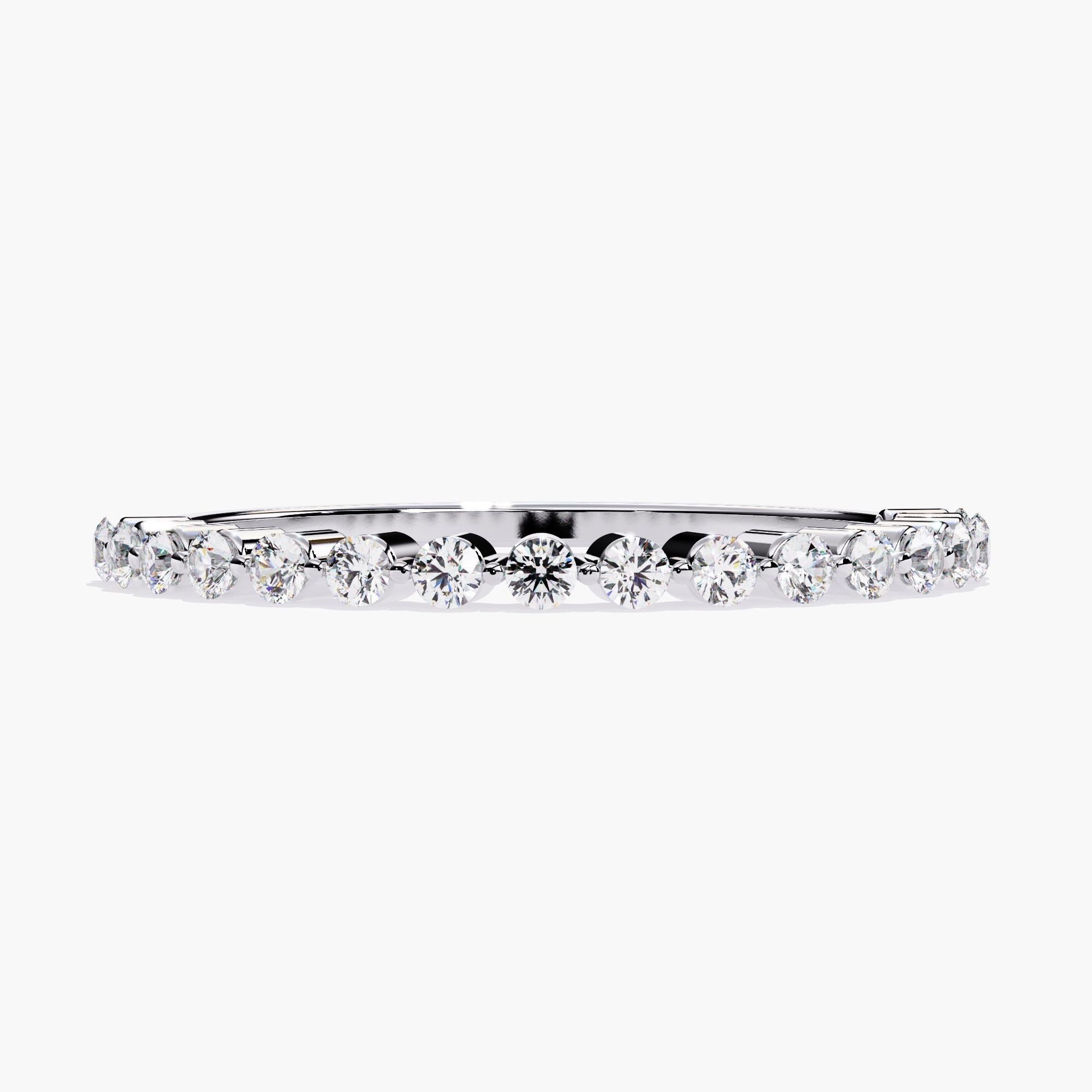 14K Gold 0.24 Ctw Micro Pave Eternity Natural Diamond Ring SI GH In New Condition For Sale In New York, NY