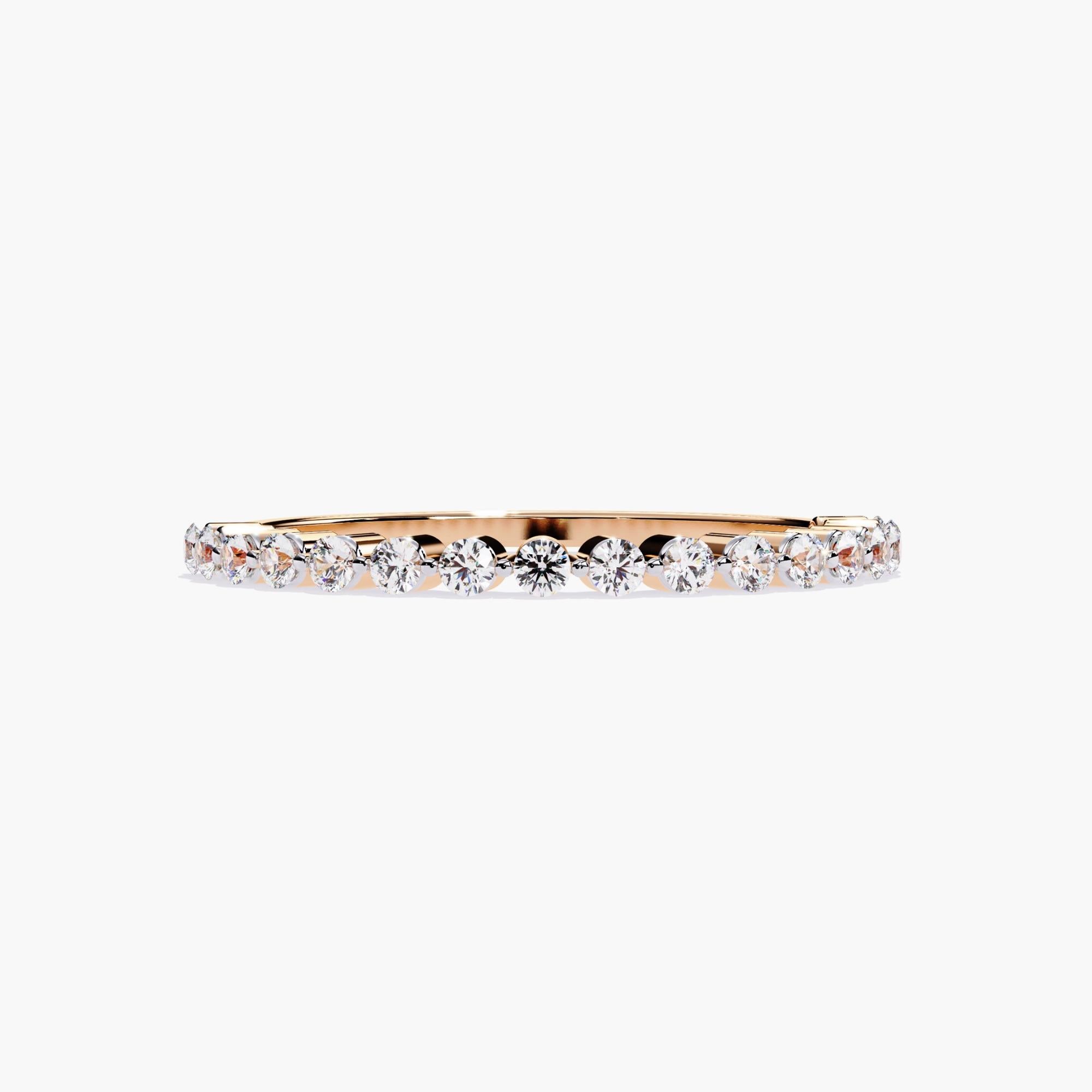 14K Gold 0.24 Ctw Micro Pave Eternity Natural Diamond Ring SI GH For Sale 1