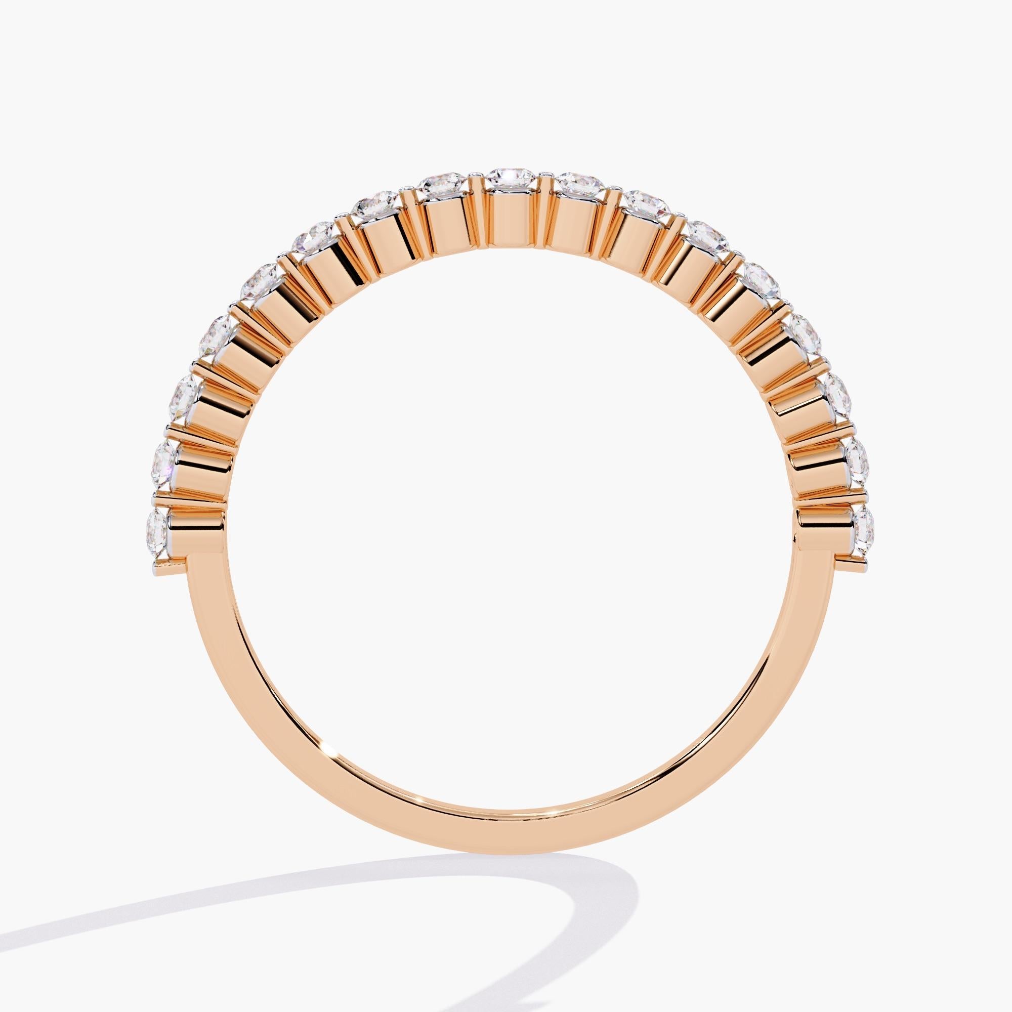 14K Gold 0.24 Ctw Micro Pave Eternity Natural Diamond Ring SI GH For Sale 2
