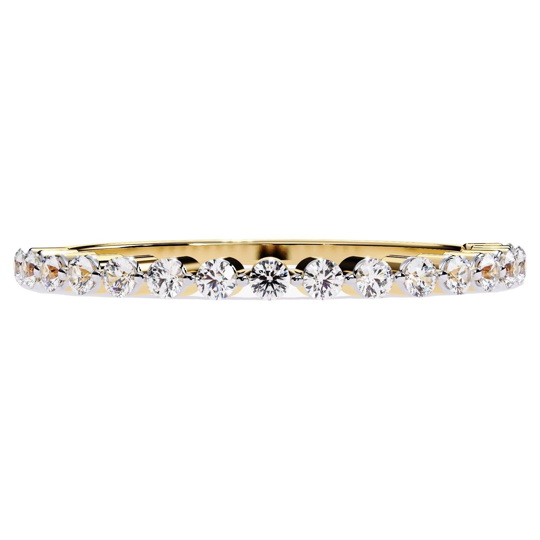 14K Gold 0.24 Ctw Micro Pave Eternity Natural Diamond Ring SI GH
