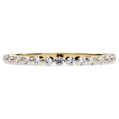 14K Gold 0.24 Ctw Micro Pave Eternity Natural Diamond Ring SI GH