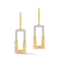 14K Gold 0.25 ct. tw. Dangling Open Rectangle Earrings