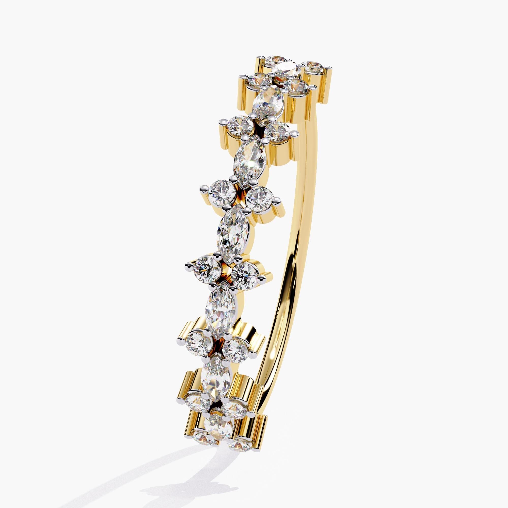 Discover timeless elegance with our 14K Unique Marquise Diamond Eternity Ring. This exquisite piece features a continuous band of shimmering marquise-cut natural diamonds, set in 14K gold for a luxurious finish. Perfect as a wedding band,