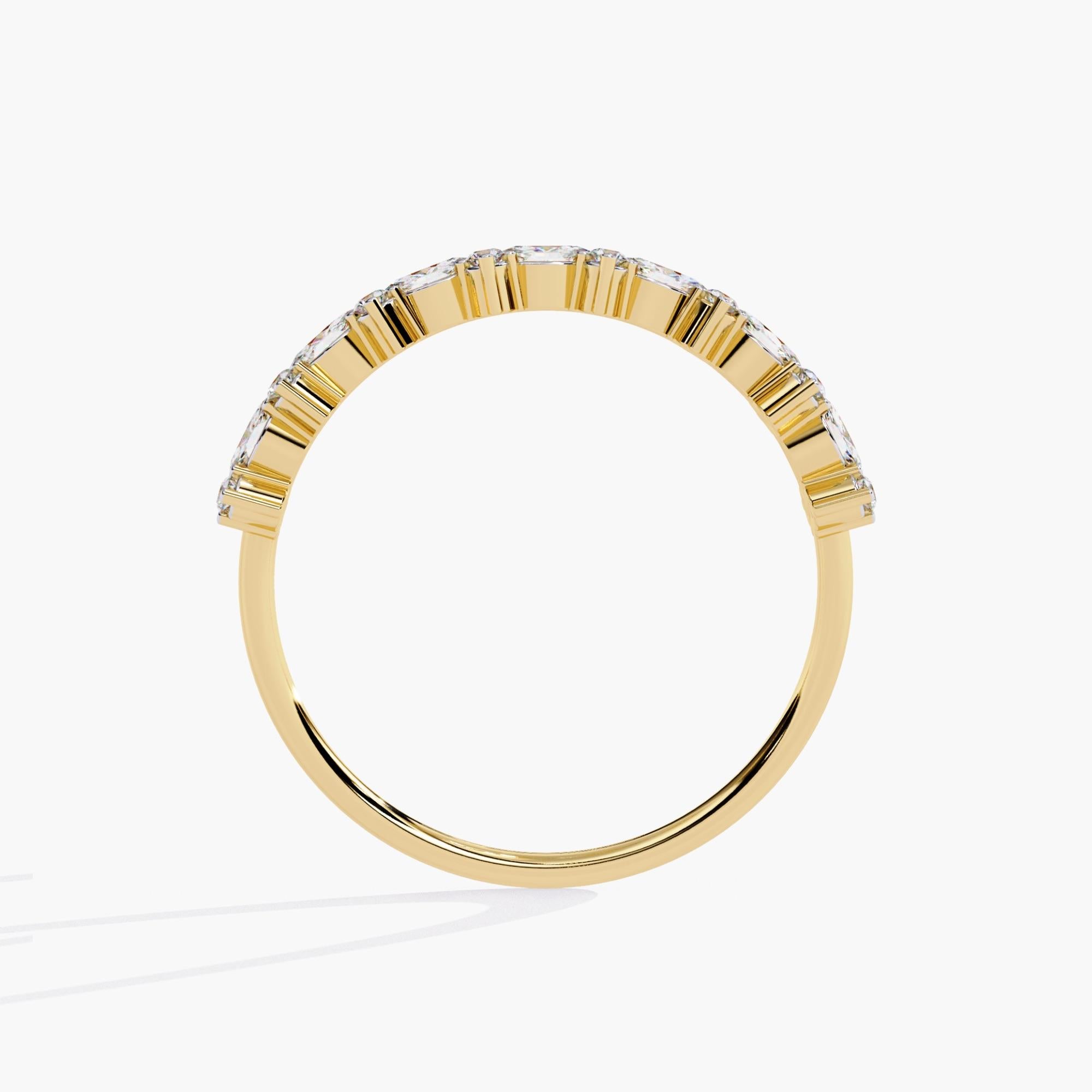 Modern 14K Gold 0.25 Ctw Unique Marquise Natural Diamond Half Eternity Ring SI GH For Sale