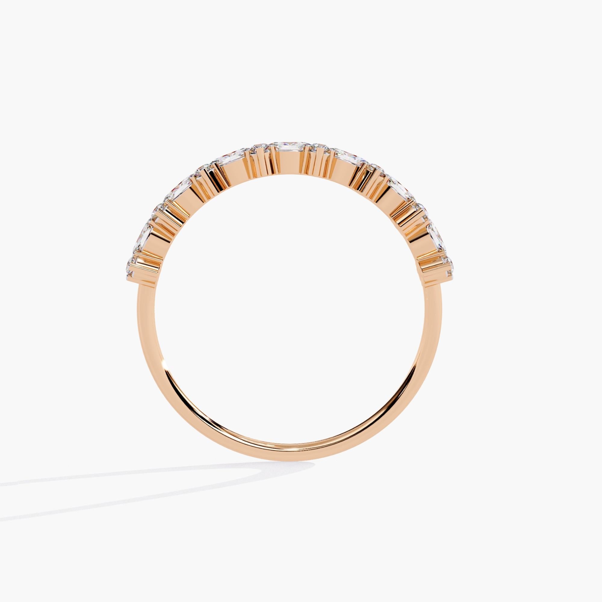 14K Gold 0.25 Ctw Unique Marquise Natural Diamond Half Eternity Ring SI GH For Sale 2