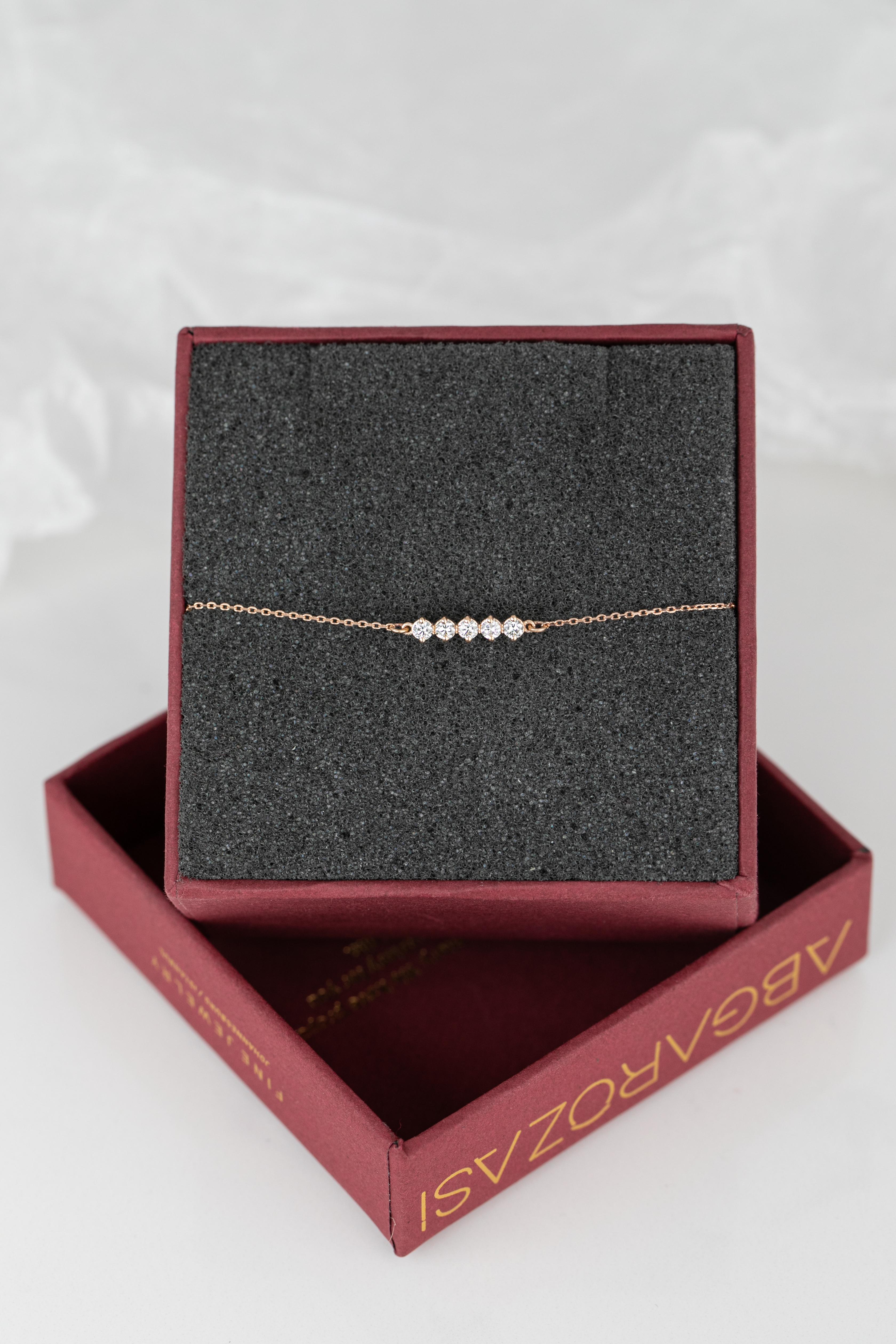 Bracelet tennis en or 14 carats avec diamants de 0,30 carat, demi- bracelet en or 14 carats Neuf - En vente à ISTANBUL, TR