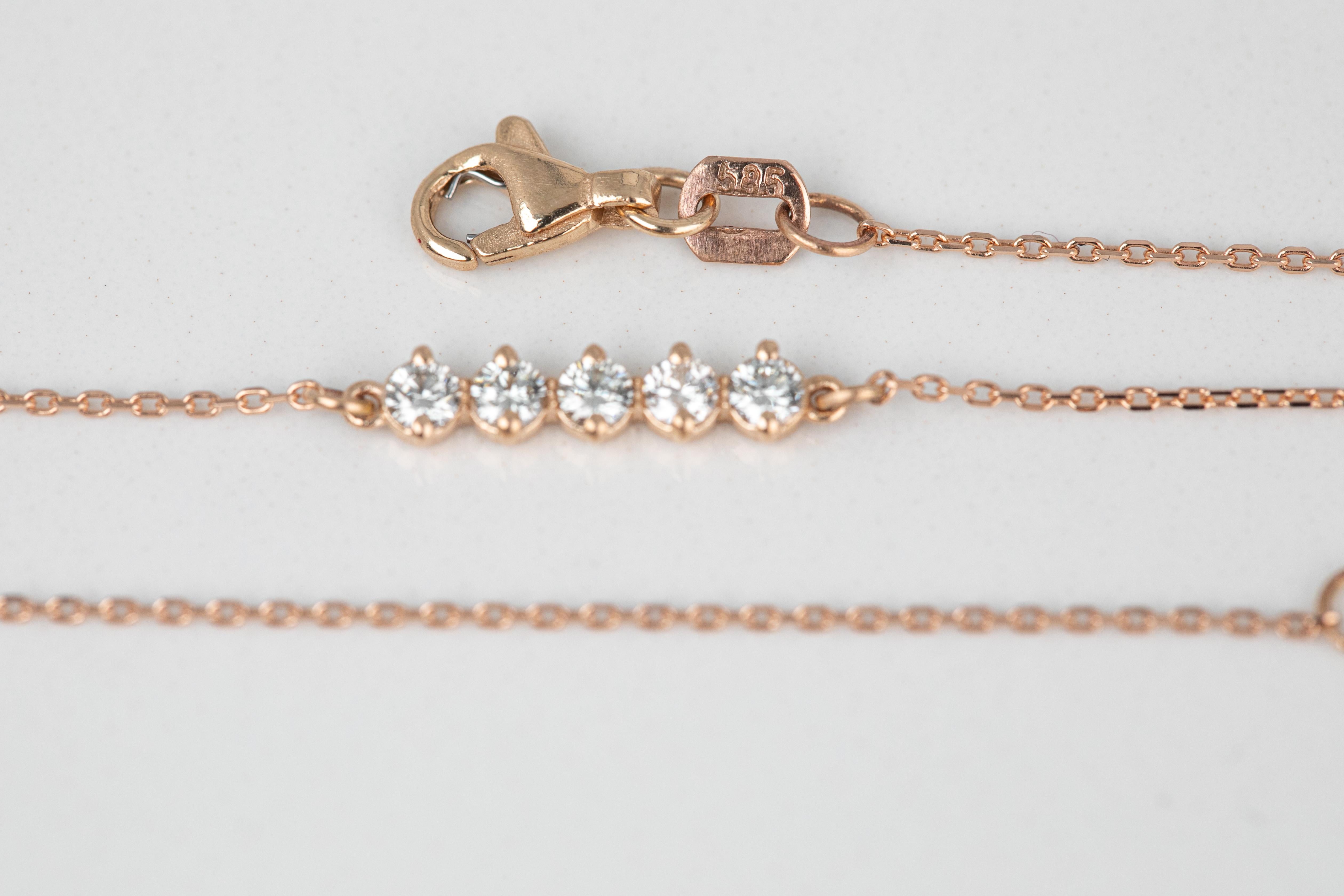 14k Gold 0,30 Karat Diamant-Linien-Armband, 14k Gold Diamant-Halb-Tennisarmband im Angebot 3