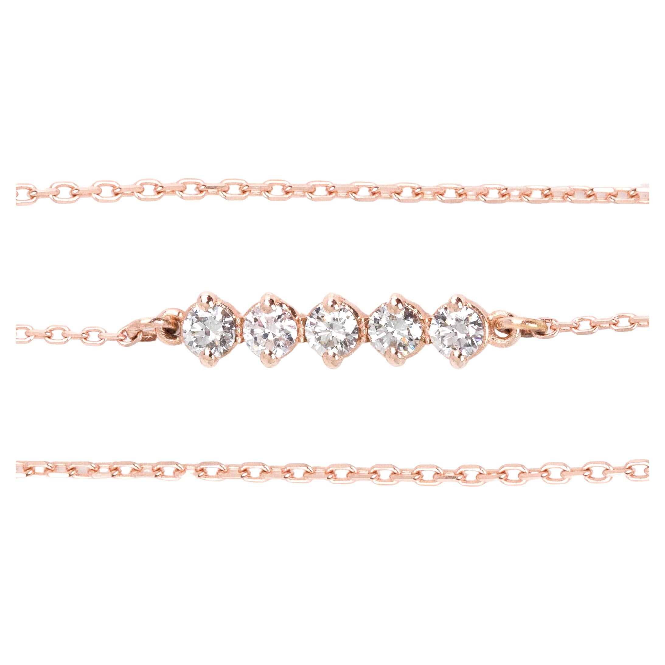 Bracelet tennis en or 14 carats avec diamants de 0,30 carat, demi- bracelet en or 14 carats