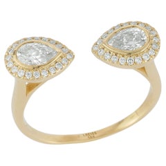 14K Gold 0.42 ct. tw. Lab Grown Tear-Drop Diamond Ring