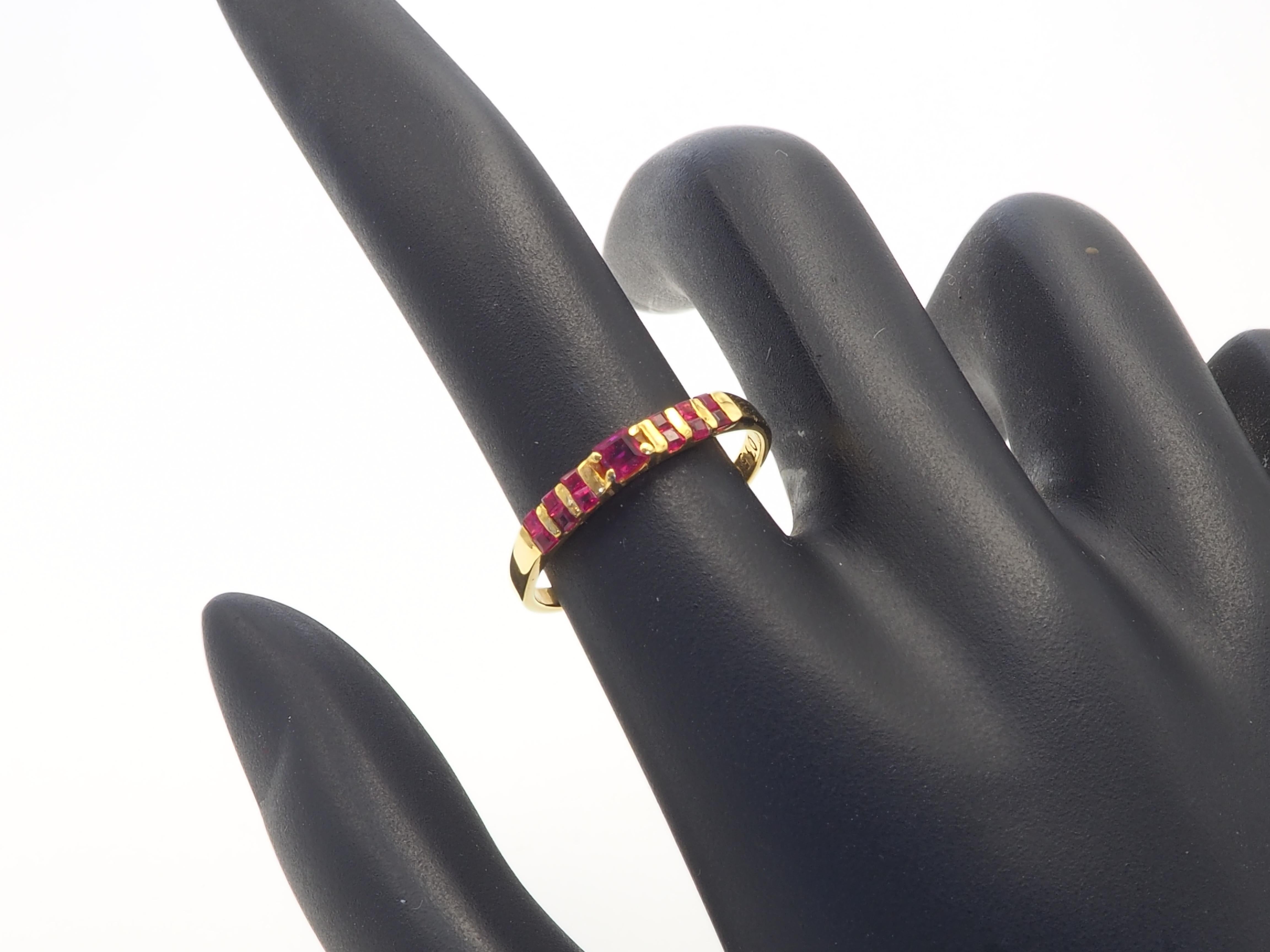 Anillo vintage de oro de 14 quilates y 0,46 quilates de rubí rojo vivo 1