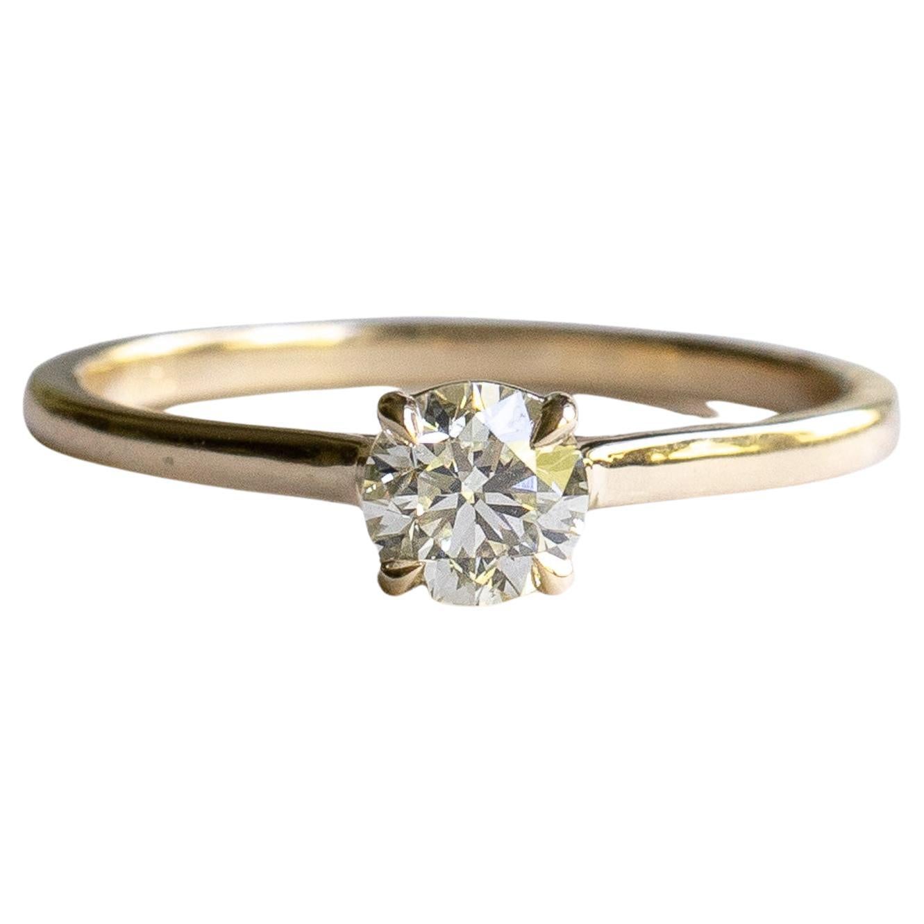 Bague solitaire en or 18 carats avec diamant 0,5 carat