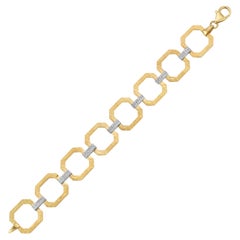 14K Gold 0.50 ct. tw. Open Link Hammered Bracelet