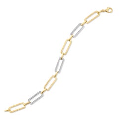 Oro 14K 0,54 ct. tw. Bracciale a maglie aperte a forma di rettangolo