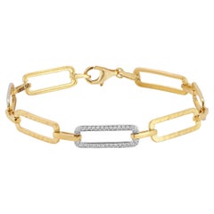 14K Gold 0.54 ct. tw. Rectangle-Shaped Open Link Bracelet