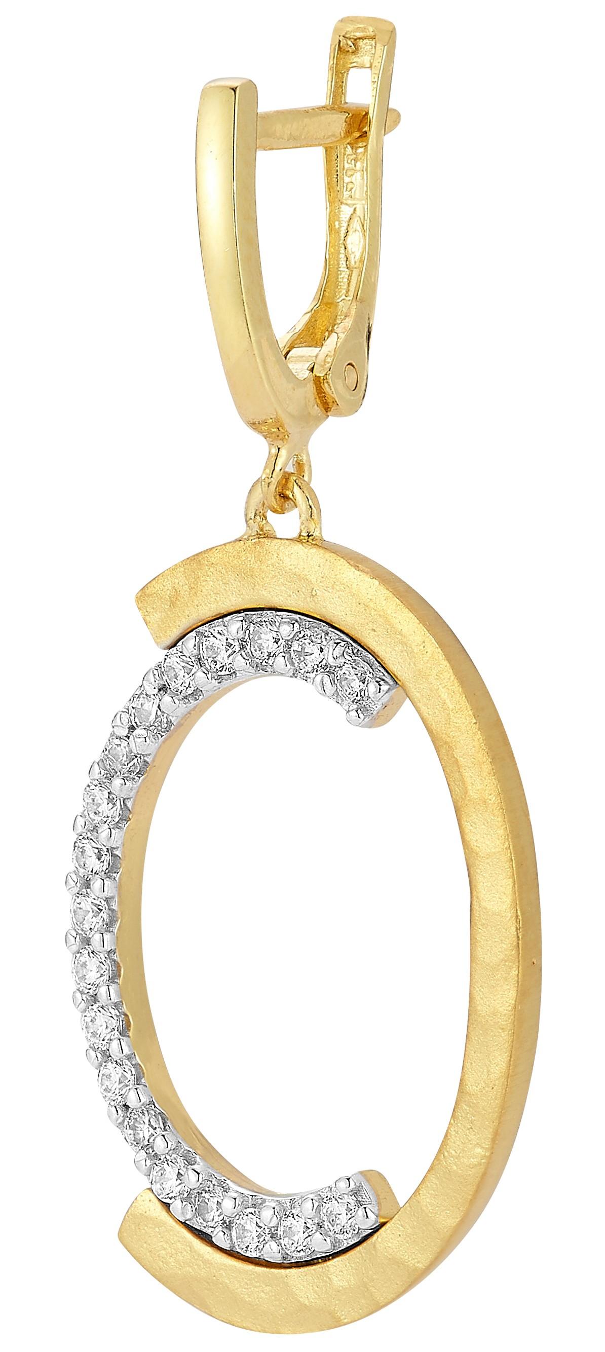 Taglio rotondo Oro 14K 0,58 ct. tw. Orecchini pendenti in oro e diamanti in vendita
