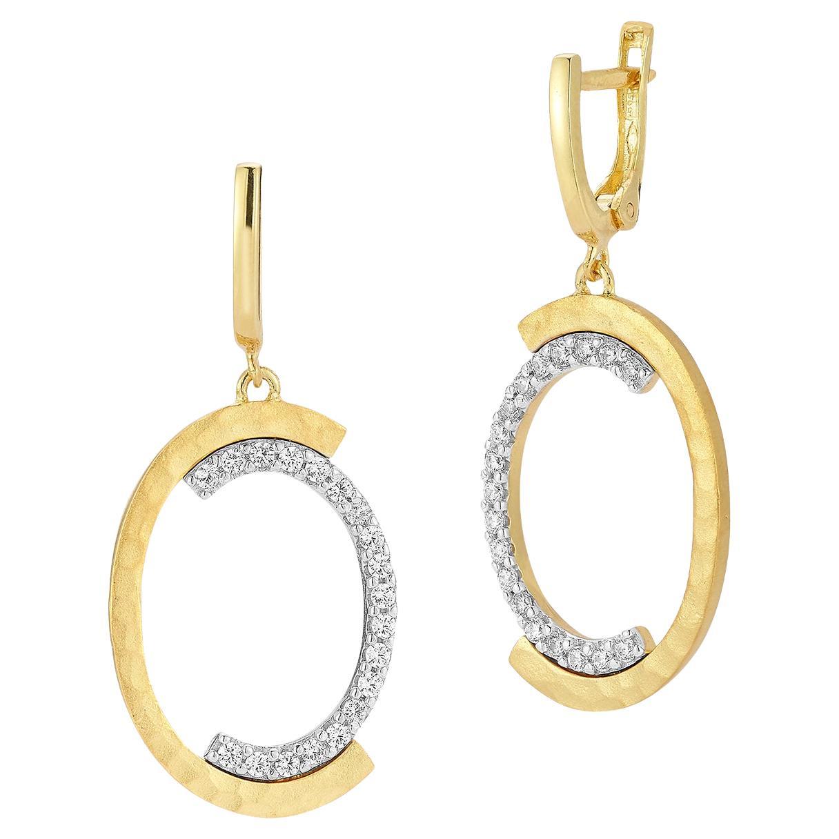 Oro 14K 0,58 ct. tw. Orecchini pendenti in oro e diamanti