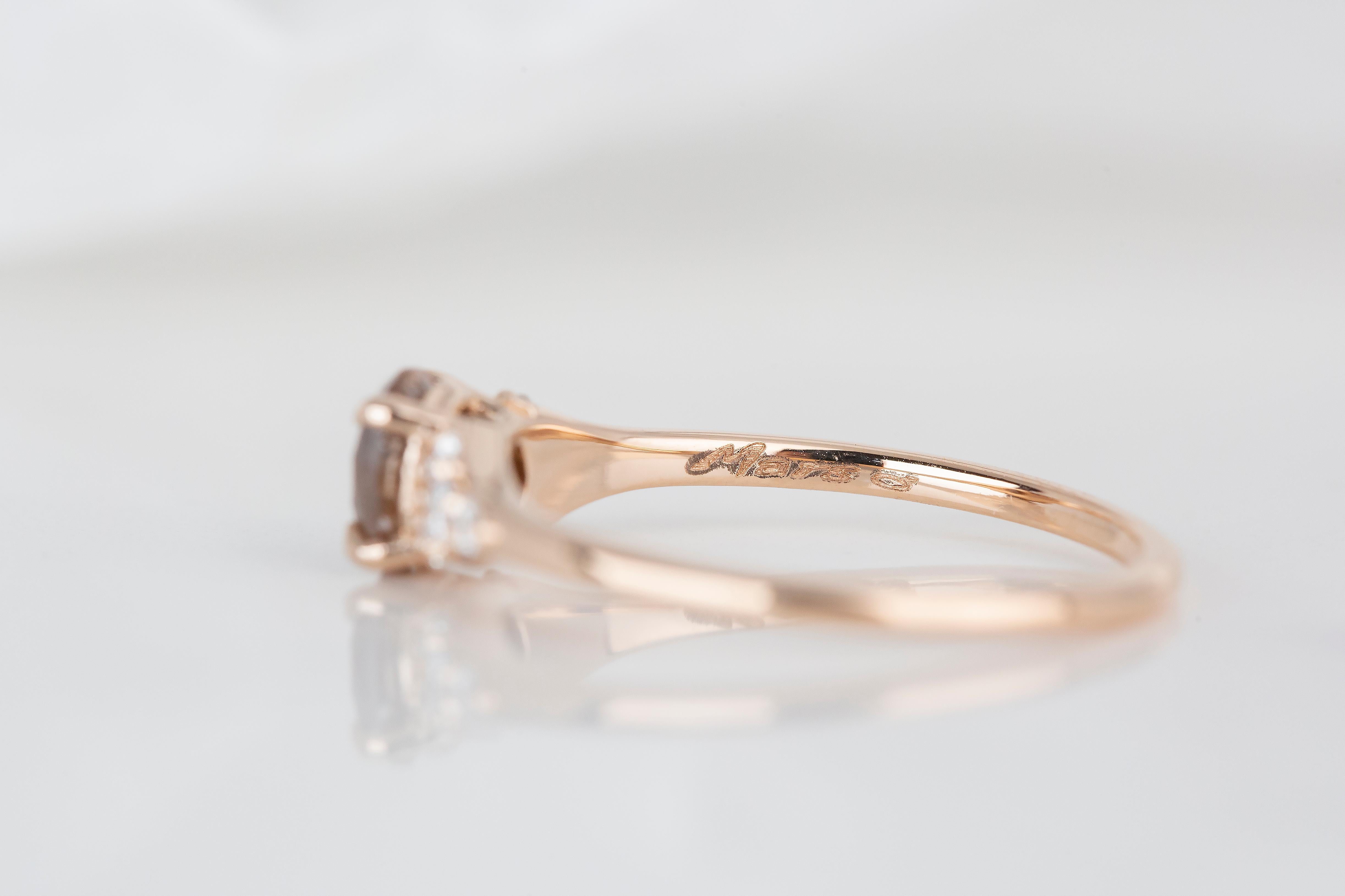 Karat 0,68 Karat Gold Salz- und Pfeffer-Diamant-Verlobungsring Solitär () 8