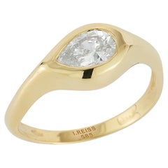14K Gold 0.75 ct. tw. Lab Grown Tear-Drop Diamond Pinky Ring