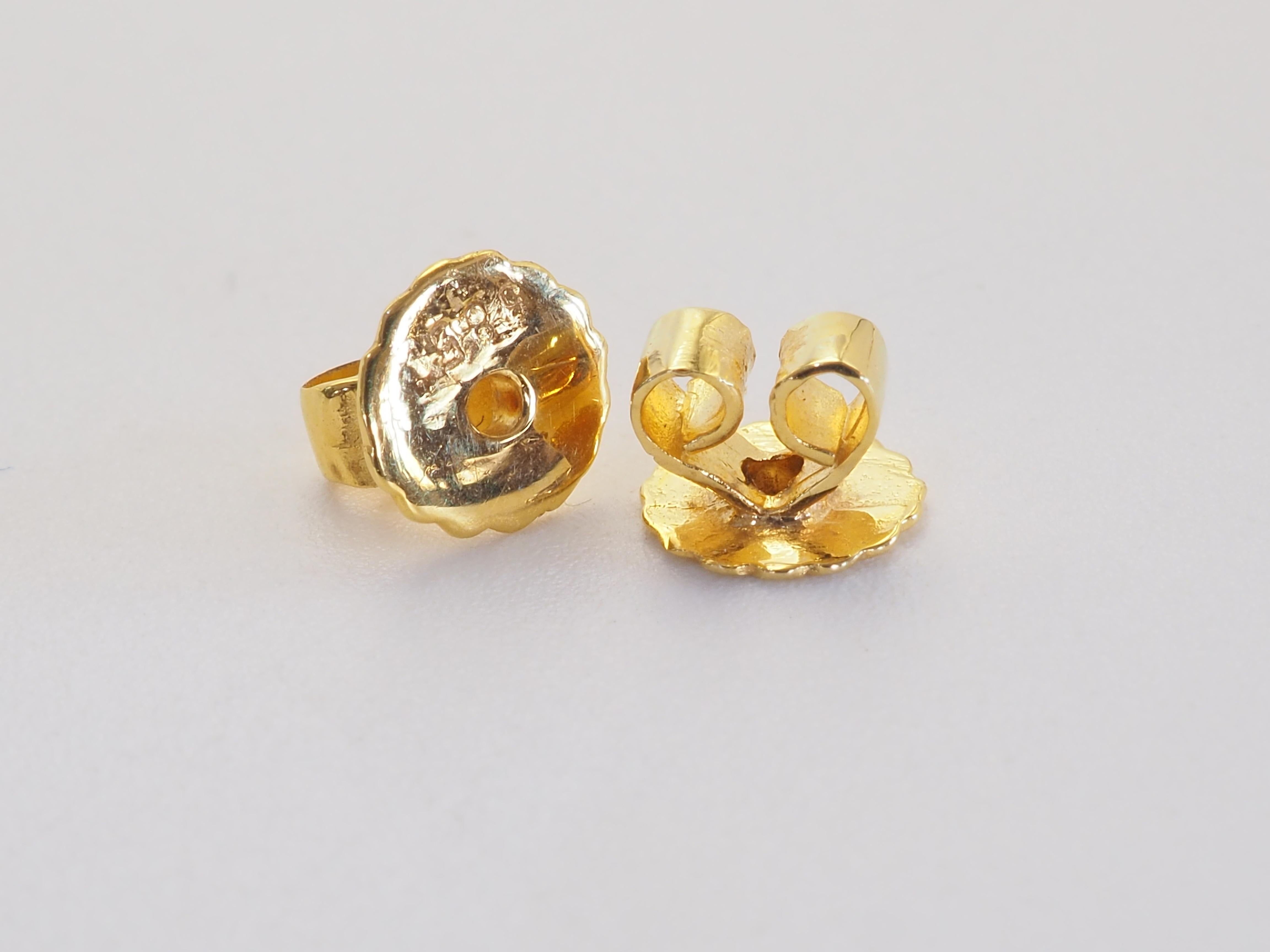 da uomo o donna Orecchino con castone fine in oro 14K con granato spessartino ovale da 0,80 ct. in vendita
