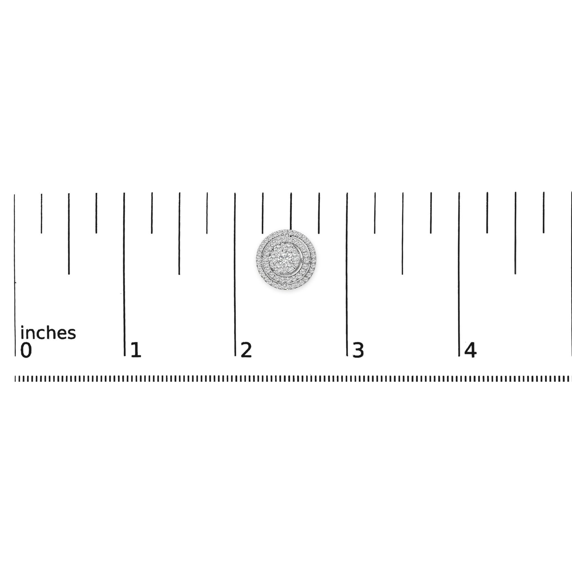 Orecchino con diamante a grappolo e doppio alone in oro 14K da 1 3/8 Cttw In condizioni Nuovo in vendita a New York, NY