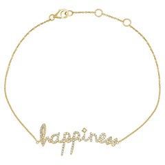 Luxle 14k Gold 1/3 Carat T.W. Diamond "Happiness" Bracelet
