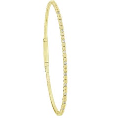 Luxle 14k Yellow Gold 1/4 Carat T.W. Diamond Bangle Bracelet
