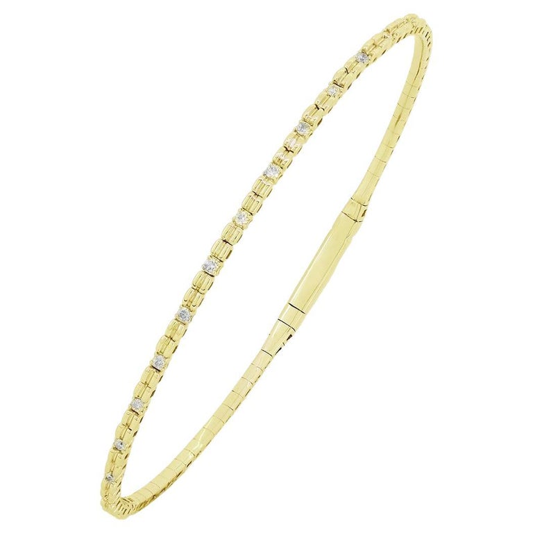 Italian Diamond Clover Quatrefoil Bracelet, .30 Carats in 14k Yellow Gold LV  For Sale at 1stDibs