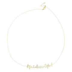 1/8 Karat T.W. Luxle. Diamant-Halskette „Life is Beautiful“ aus 14k Gold mit Diamanten