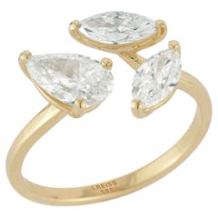 14K Gold 1.0 ct. tw. Lab Grown Diamond Leaf Ring