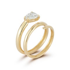 14K Gold 1.0 ct. tw. Lab Grown Tear-Drop Diamond Cocktail Ring