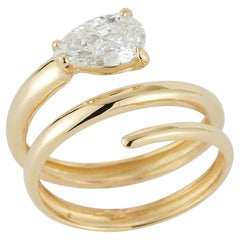 14K Gold 1.0 ct. tw. Lab Grown Tear-Drop Diamond Cocktail Ring