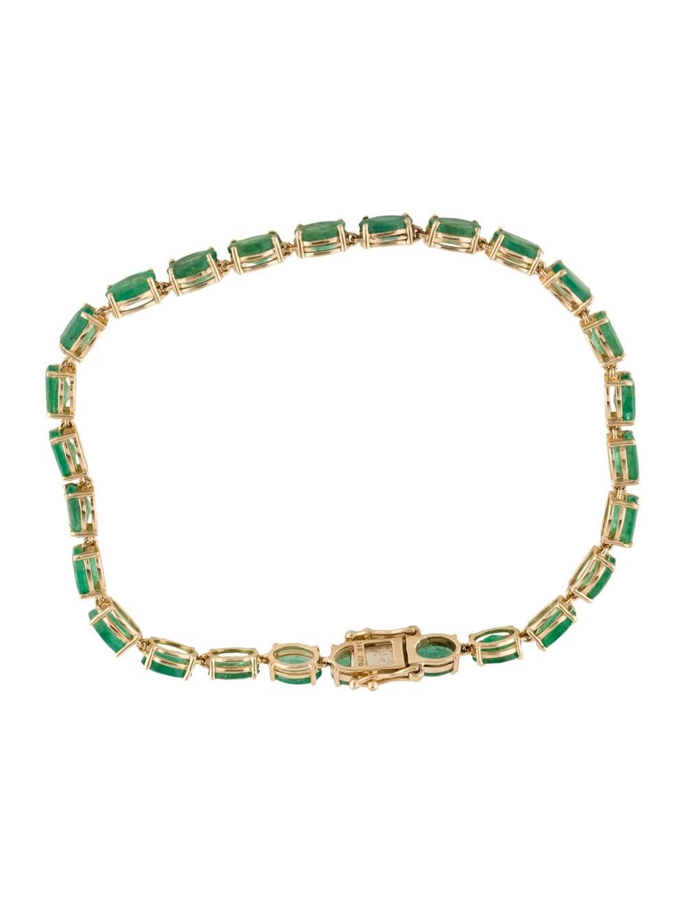14K Gold 10.40ctw Emerald Link Bracelet - Fine Jewelry Piece, Stunning Design In New Condition For Sale In Holtsville, NY