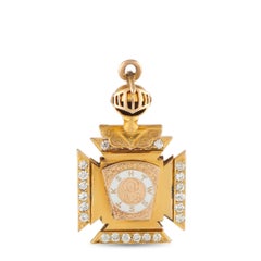 Llavero de oro de 14 quilates con esmalte y diamantes de 1,05 ct MF02-0721325