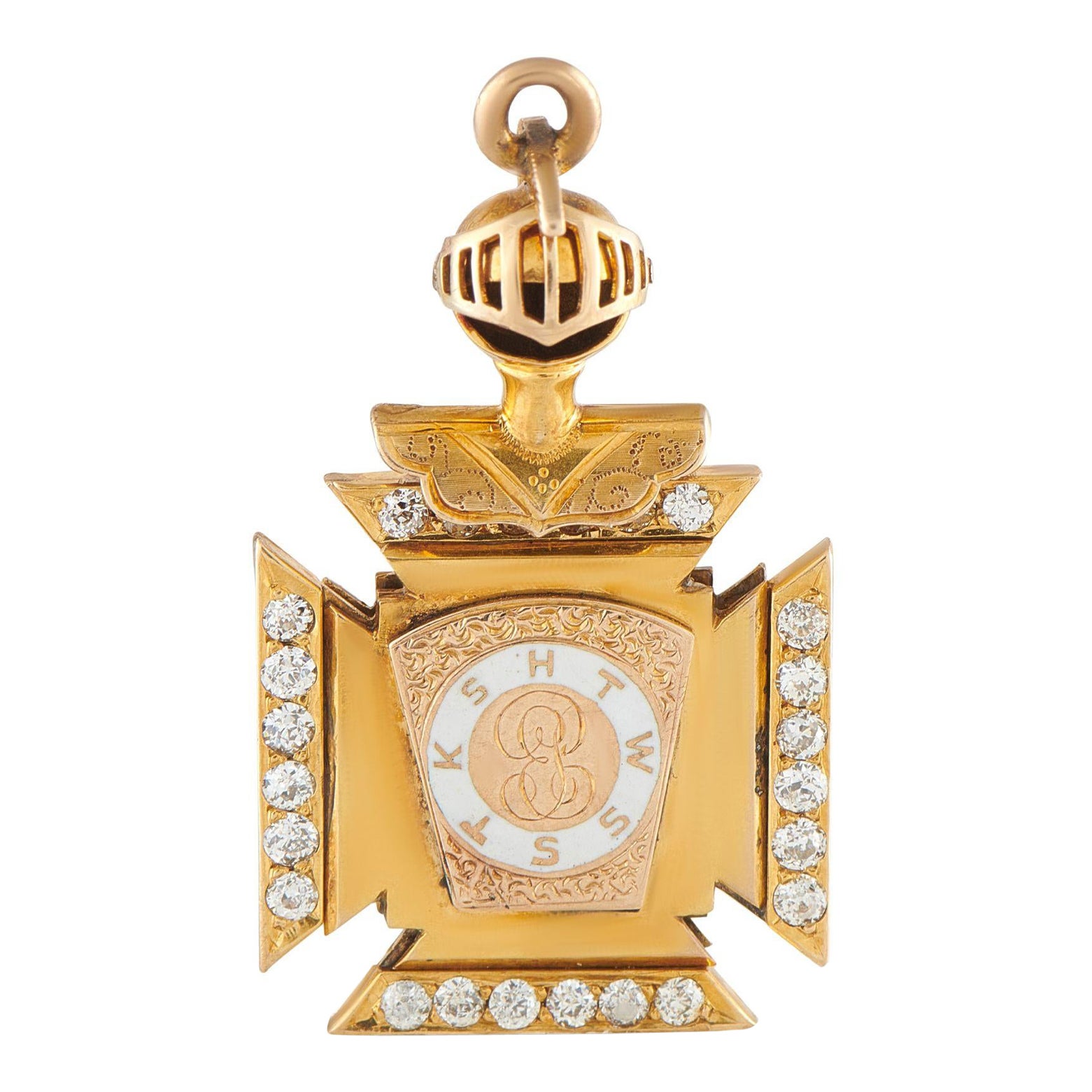 Llavero de oro de 14 quilates con esmalte y diamantes de 1,05 ct MF02-0721325 en venta