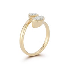 14K Gold 1.25 ct. tw. Wrap-Around Lab Grown Tear-Drop Shaped Diamond Ring