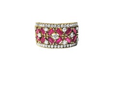 14k Gold 1.3ct Ruby and Diamond Ring