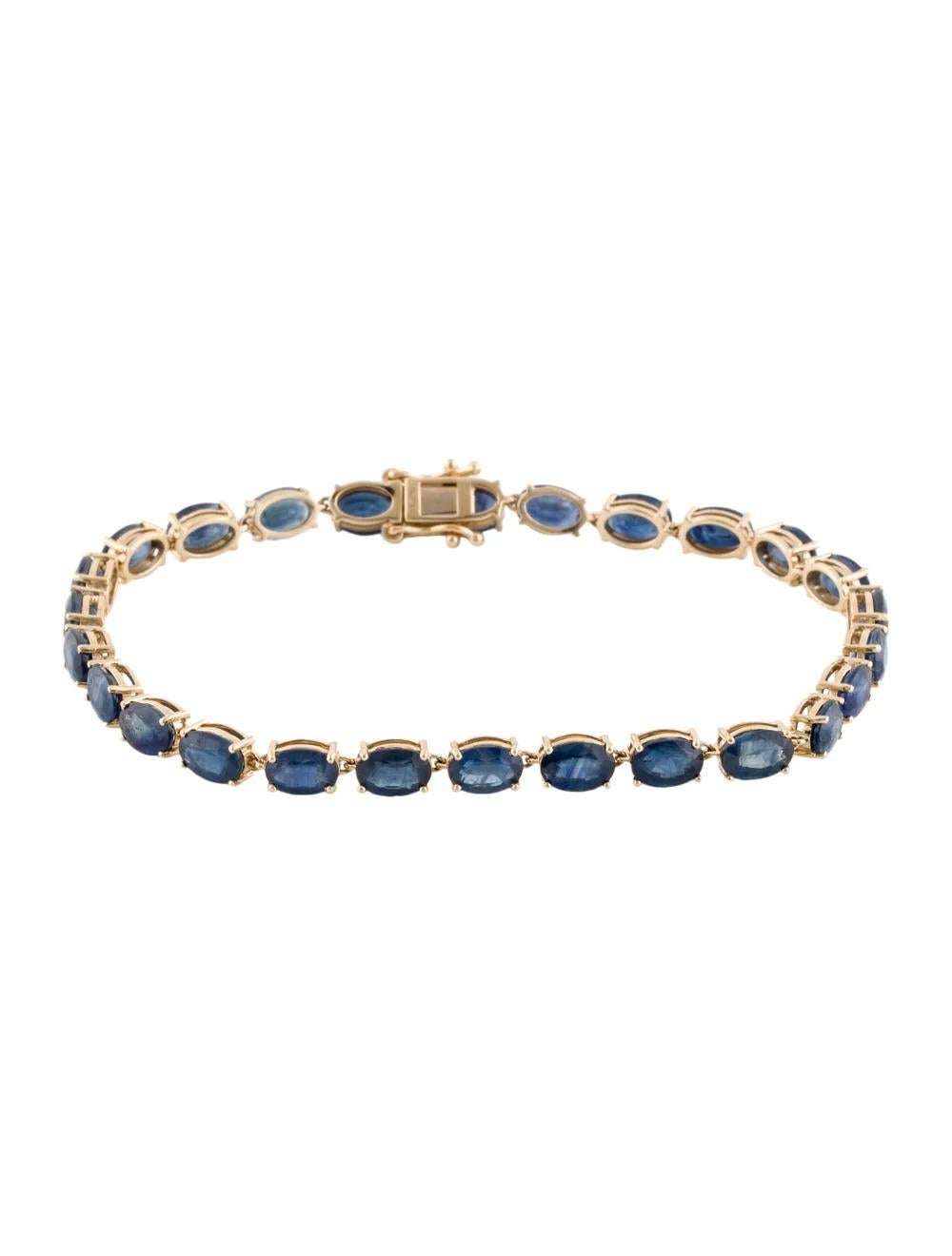 Indulge in opulent elegance with this exquisite 14K Yellow Gold Bracelet featuring a dazzling 15.60 Carat Oval Modified Brilliant Sapphire, radiating timeless sophistication and luxury.

Specifications:

* Metal Type: 14K Yellow Gold
* Gemstone:
*