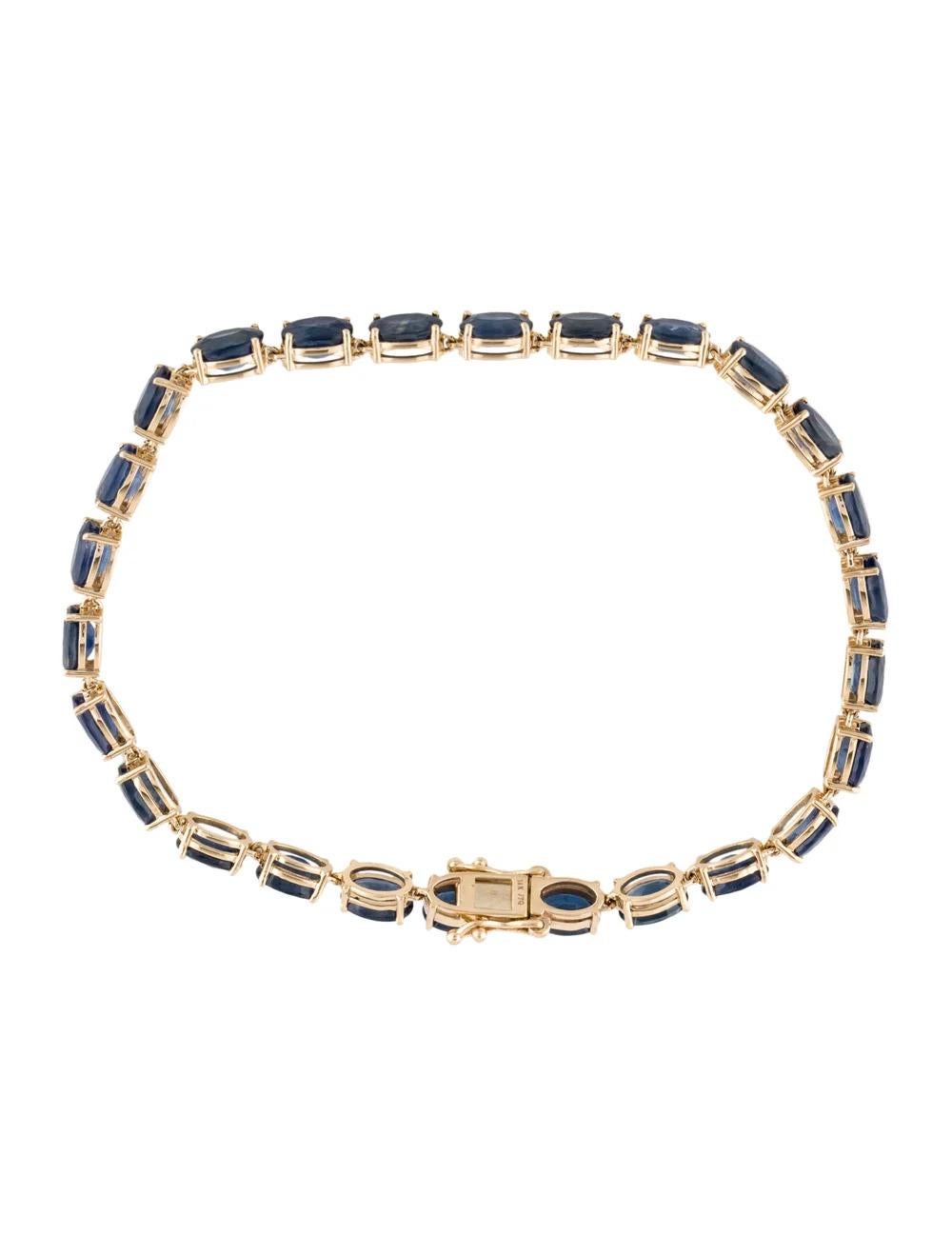14K Gold 15.60ctw Sapphire Link Bracelet - Fine Jewelry Piece, Timeless Elegance In New Condition For Sale In Holtsville, NY